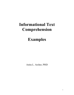 Informational Text Comprehension Examples
