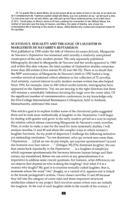 Scatology, Sexuality and the Logic of Laughter in Marguerite de