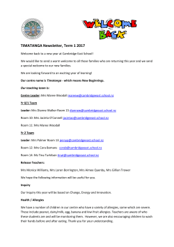 TIMATANGA Newsletter, Term 1 2017