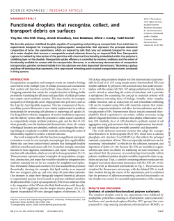 Functional droplets that recognize, collect, and transport debris on