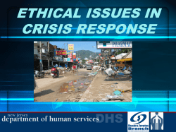 Ethical Issues in Crisis Response