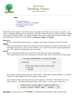 GeneWeb Secrets