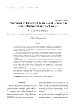 Occurrence of Chlorite, Chlorate and Bromate in Disinfected