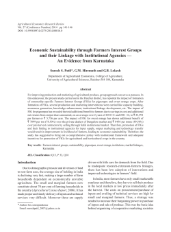 Economic Sustainability through Farmers Interest Groups and their