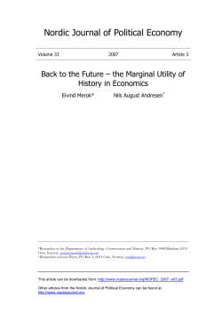 the Marginal Utility of History in Economics