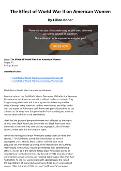 The Effect of World War II on American Women