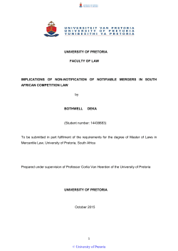 1 university of pretoria faculty of law implications of non