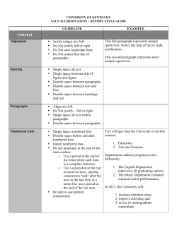 GUIDELINE EXAMPLE FORMAT Alignment &bull; Justify (align) text left
