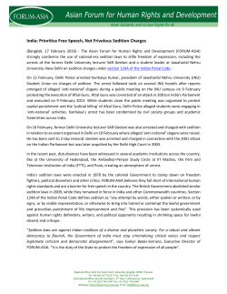 India: Prioritise Free Speech, Not Frivolous Sedition Charges