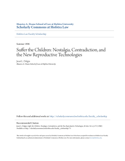 Nostalgia, Contradiction, and the New Reproductive Technologies