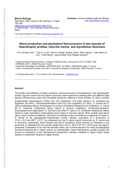 Sterol production and phytosterol bioconversion in two