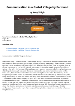 Communication in a Global Village by Barnlund
