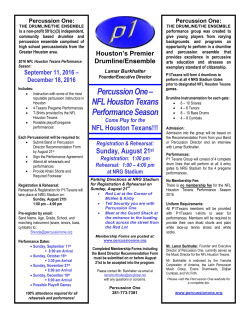 2016 P1 Texans Application - Percussion One Foundation