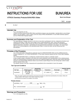 INSTRUCTIONS FOR USE BUN/UREA