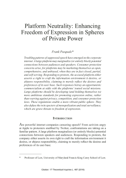 Platform Neutrality: Enhancing Freedom of Expression in Spheres of