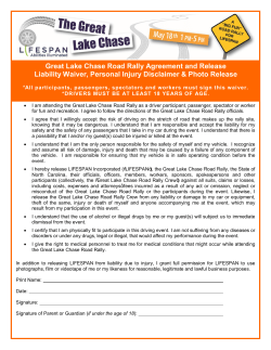 Great Lake Chase Road Rally Agreement and Release