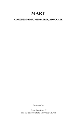 coredemptrix, mediatrix, advocate