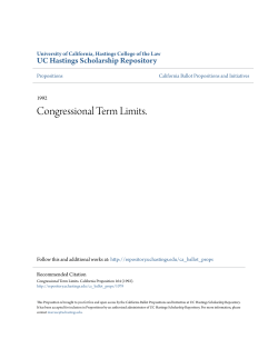 Congressional Term Limits. - UC Hastings Scholarship Repository
