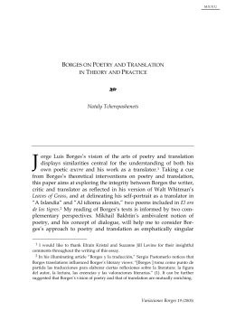 Borges on Poetry and Translation in Theory and Practice