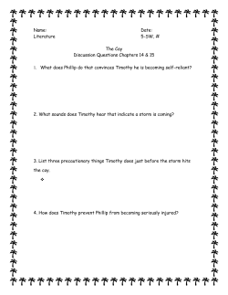 Name: Date: Literature 5-SW, # The Cay Discussion Questions
