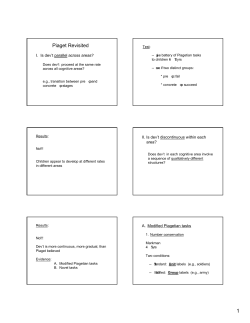 Piaget Revisited - Dept. of Psychology (internal)