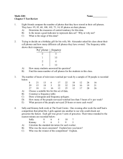 Math 2201 Name____________ Chapter 5 Test Review 1. Eight