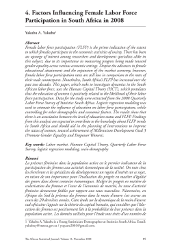 4. Factors Influencing Female Labor Force Participation in South