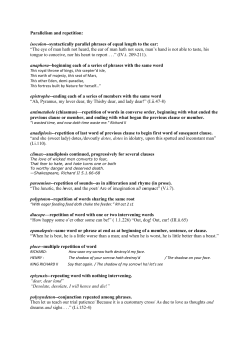 Parallelism and repetition: isocolon--syntactically parallel phrases of