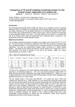 Comparison of 1D and 2D modelling of pesticide