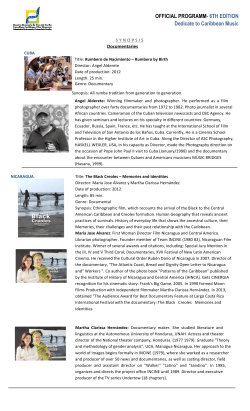 OFFICIAL PROGRAMM- 6TH EDITION Dedicate to Caribbean Music