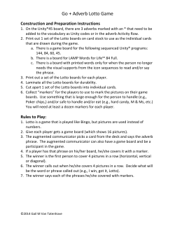 Go + Adverb Lotto Game