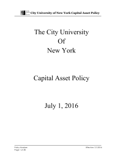 Capital Asset Policy