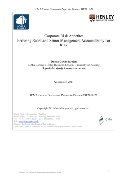 Corporate Risk Appetite: Ensuring Board and Senior