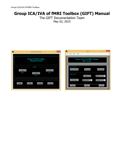 Group ICA/IVA of fMRI Toolbox (GIFT) Manual