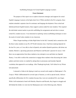 Scaffolding Strategies for Exited English Language Learners Focus