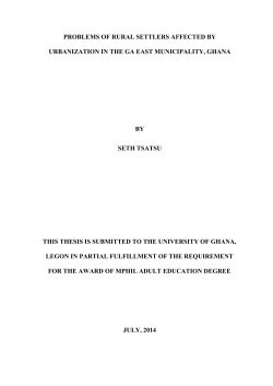 Seth Tsatsu_ Problems of Rural Settlers Affected by Urbanization in