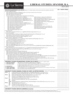 liberal studies: spanish, ba