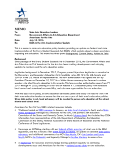 updating state leaders on the status of ESSA state implementation