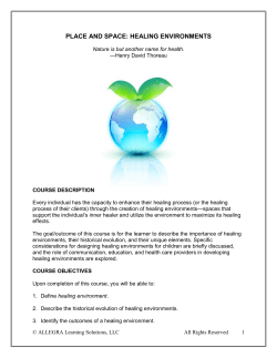 healing environment - ALLEGRA Learning Solutions, LLC