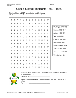 Presidents Word Search