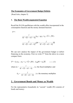 2. Government Bonds and Money as Wealth