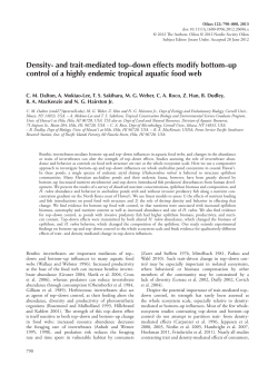 Density and traitmediated topdown effects modify bottomup control