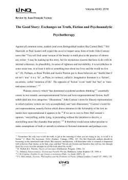 The Good Story: Exchanges on Truth, Fiction and Psychoanalytic