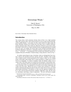 Downslope Winds - UW Atmospheric Sciences