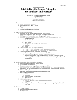 Establishing the Proper Setup for the Trumpet