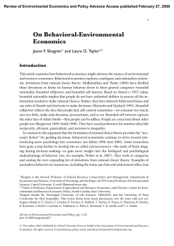 On Behavioral-Environmental Economics