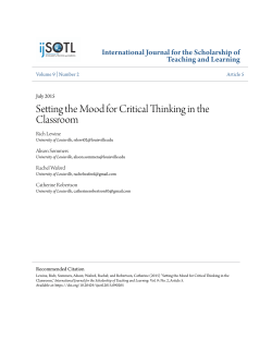 Setting the Mood for Critical Thinking in the Classroom