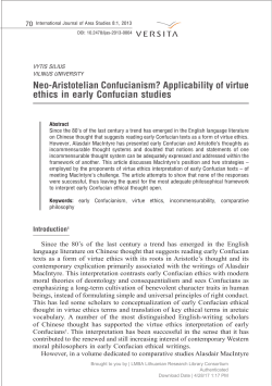 Neo-Aristotelian Confucianism? Applicability of virtue