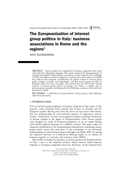 The Europeanization of interest group politics in Italy: business