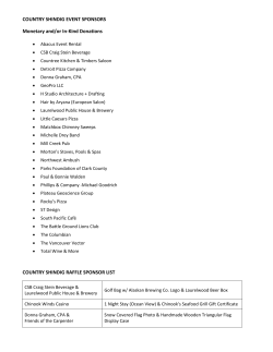 COUNTRY SHINDIG EVENT SPONSORS Monetary and/or In